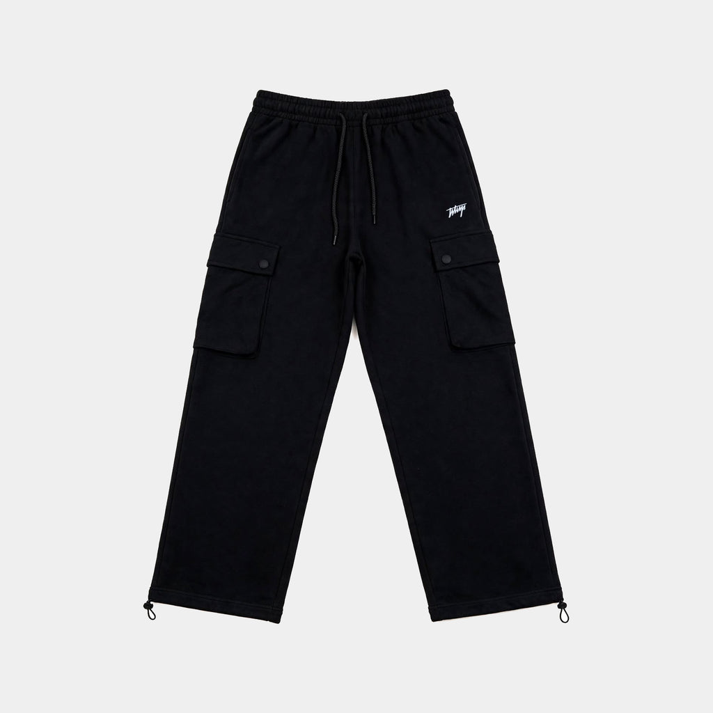 Pantalón Cargo Regular Negro Logo Blanco