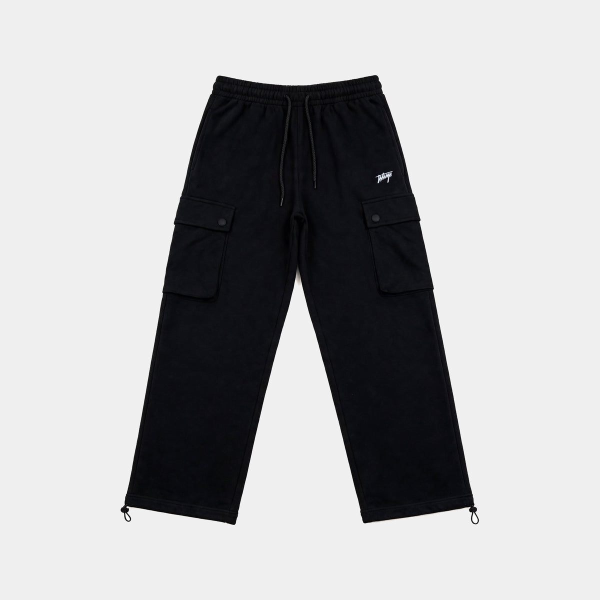 Pantalón Cargo Regular Negro Logo Blanco