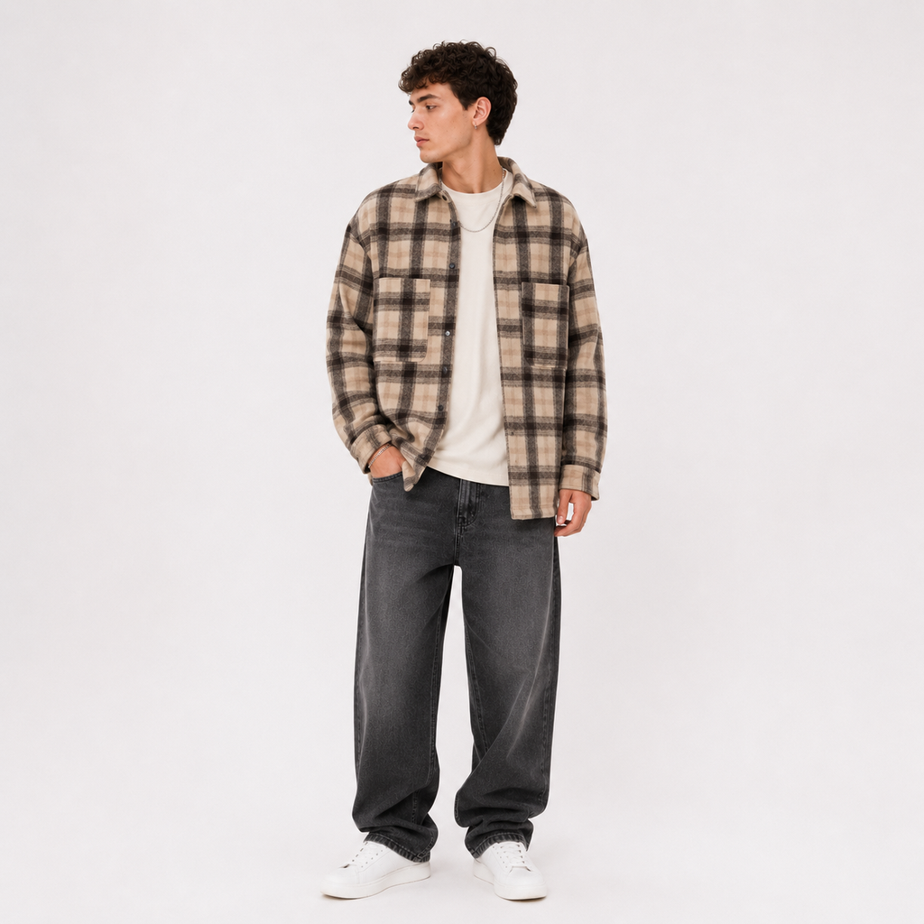 Camisa WHATUP Hombre I2360 Café