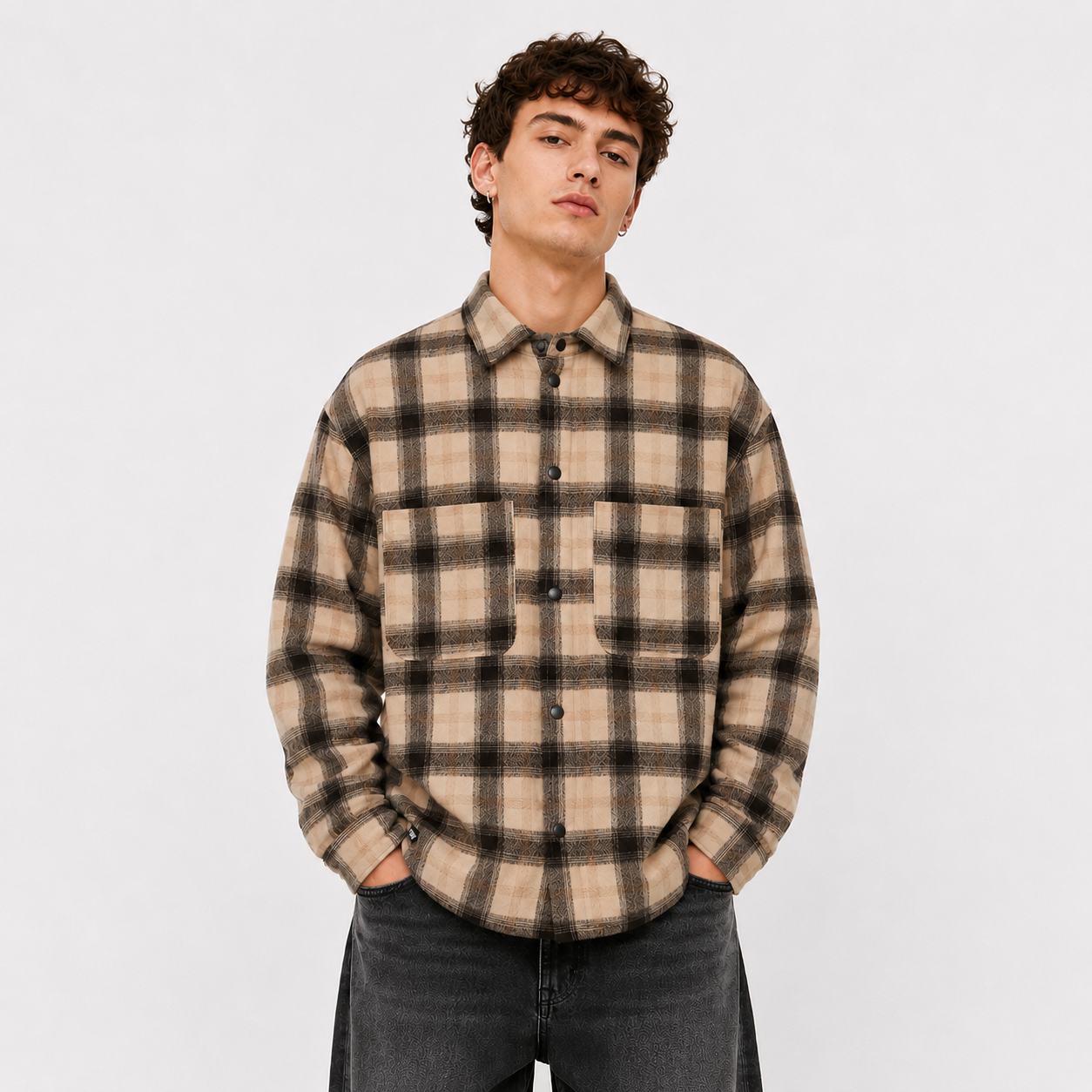Camisa WHATUP Hombre I2360 Café