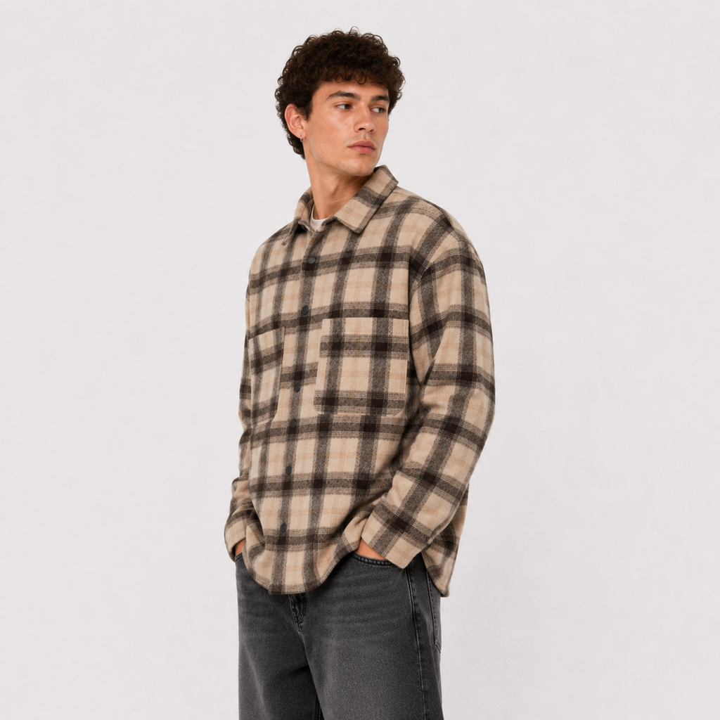 Camisa WHATUP Hombre I2360 Café
