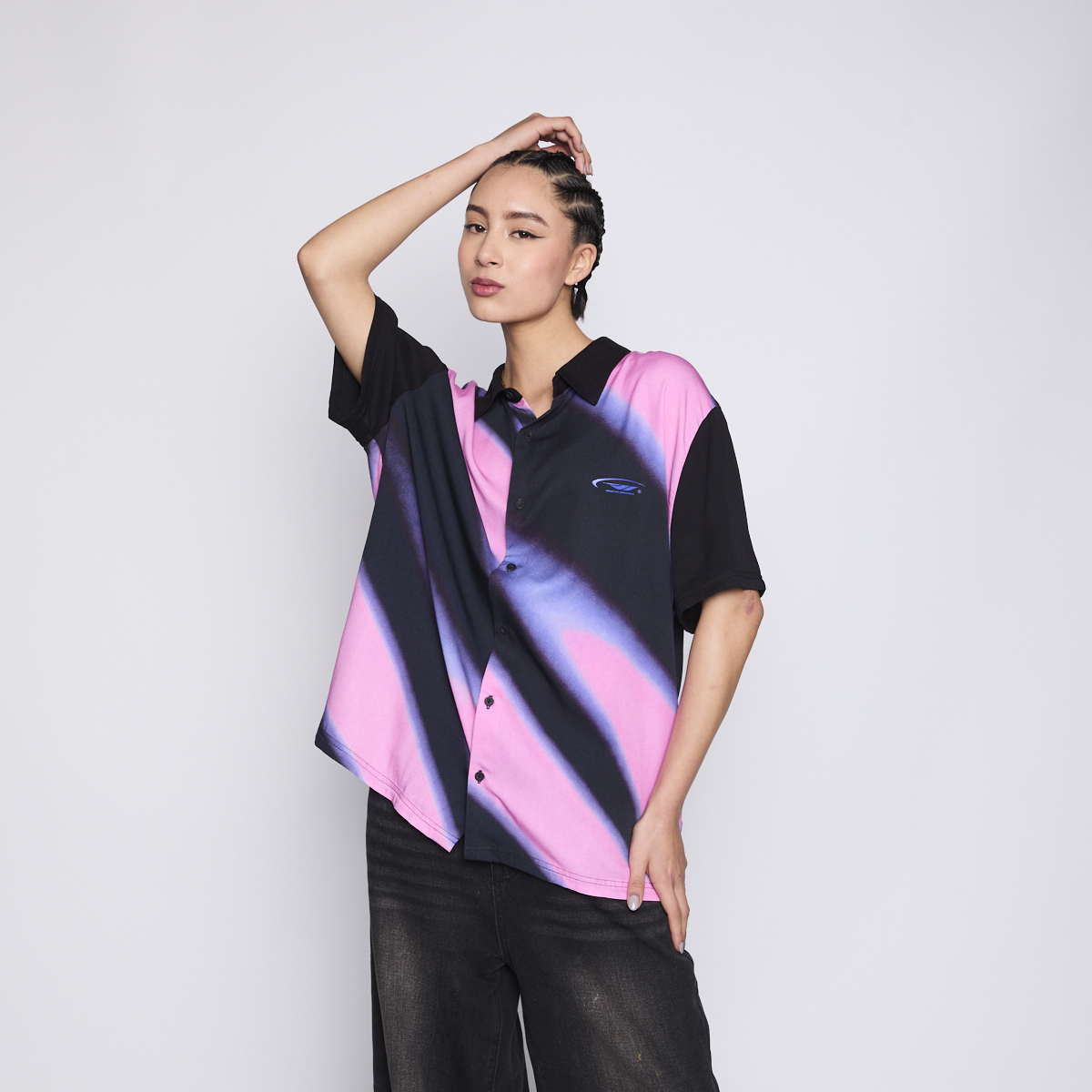 Camisa WhatUp Men Liquid Black Pink