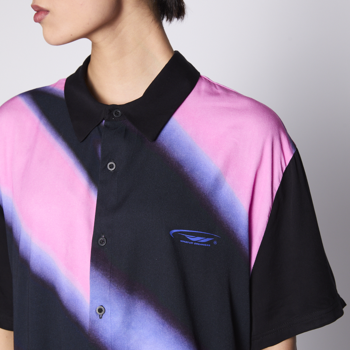 Camisa WhatUp Men Liquid Black Pink