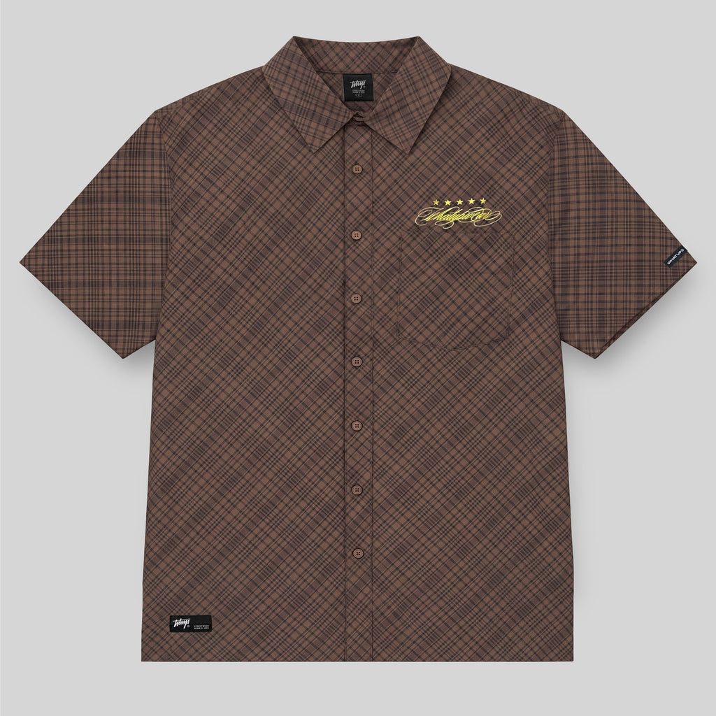 Camisa WhatUp Men Cuadros Boxy Brown