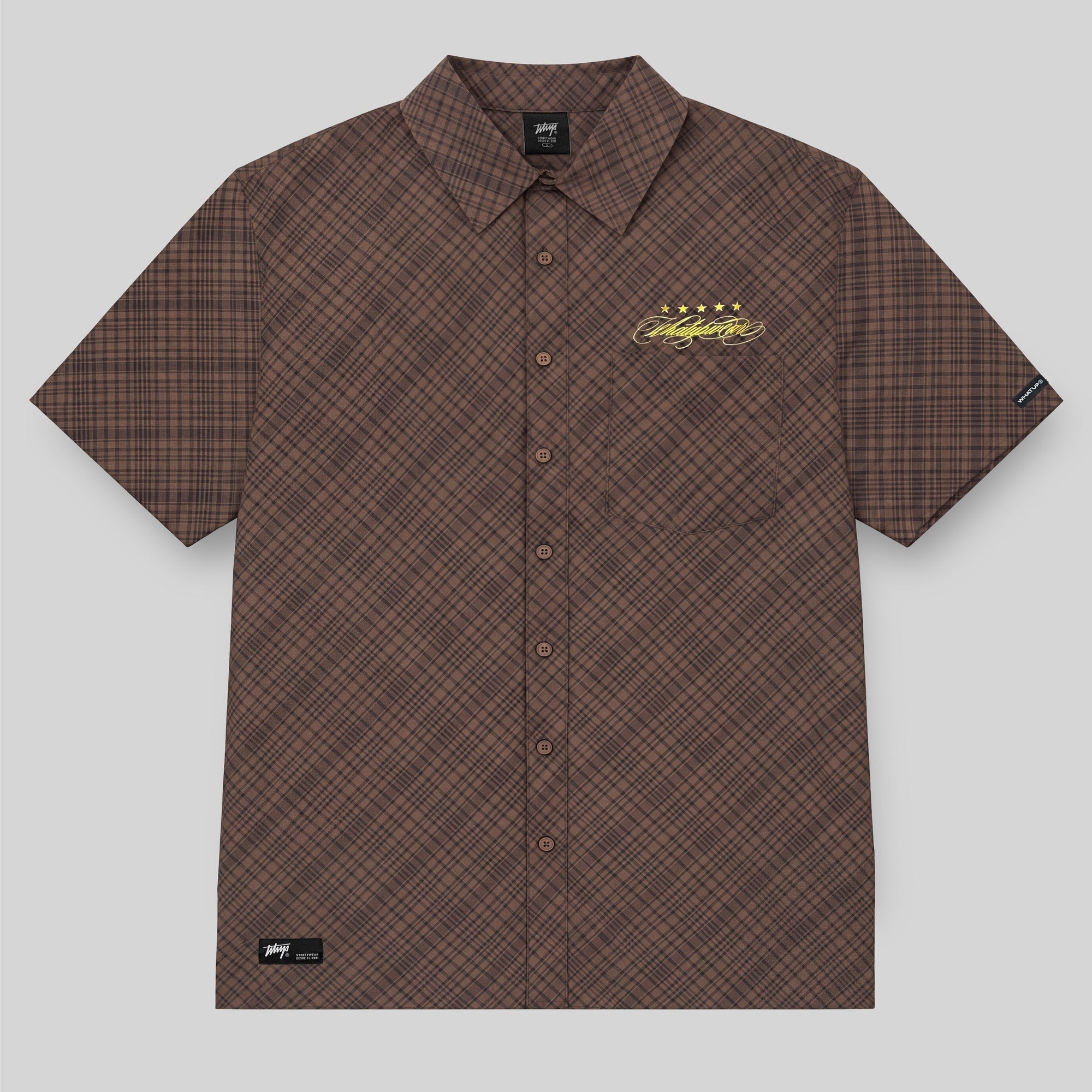 Camisa WhatUp Men Cuadros Boxy Brown