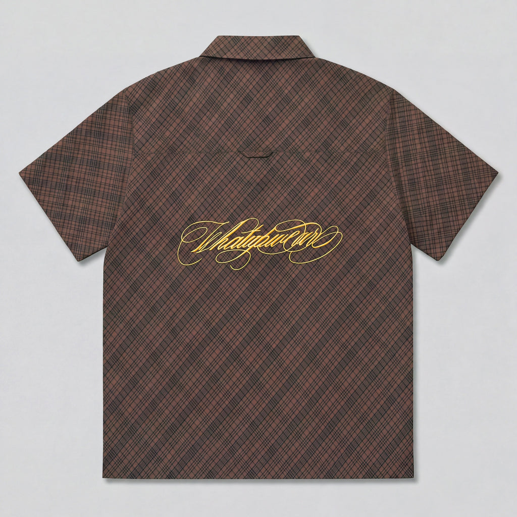 Camisa WhatUp Men Cuadros Boxy Brown