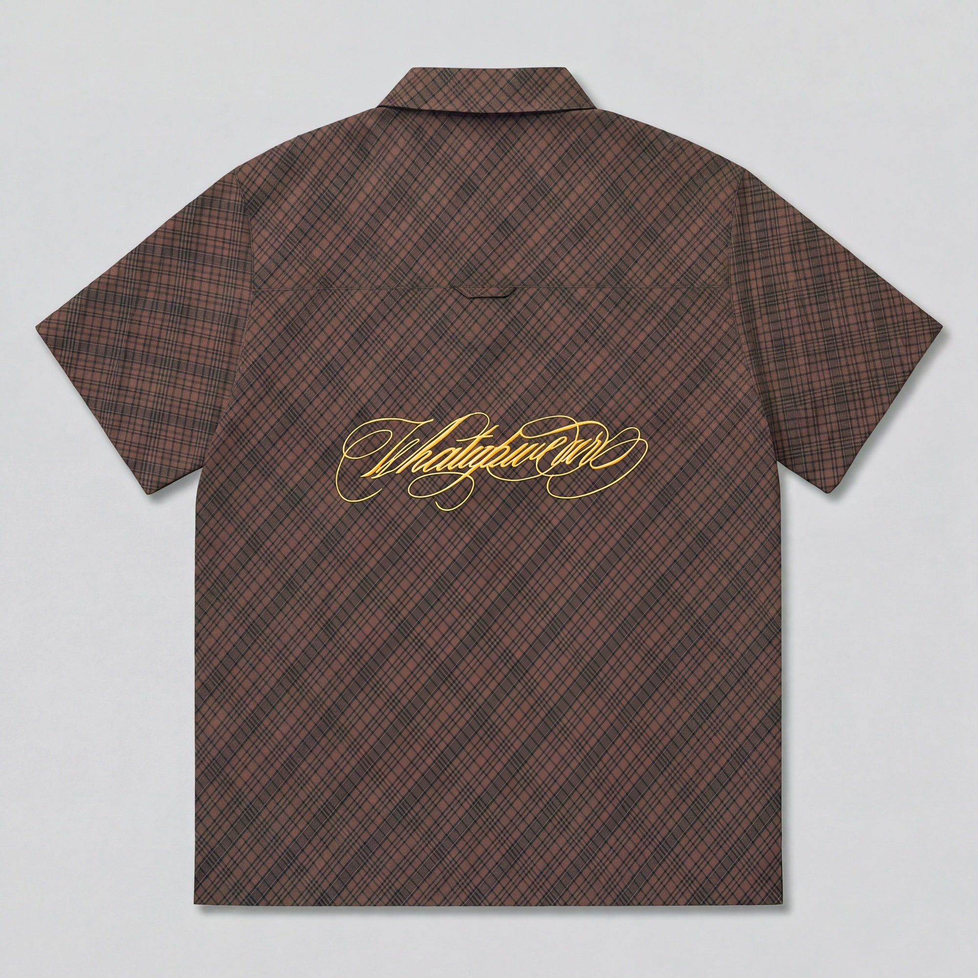 Camisa WhatUp Men Cuadros Boxy Brown