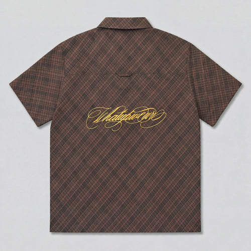 Camisa WhatUp Men Cuadros Boxy Brown