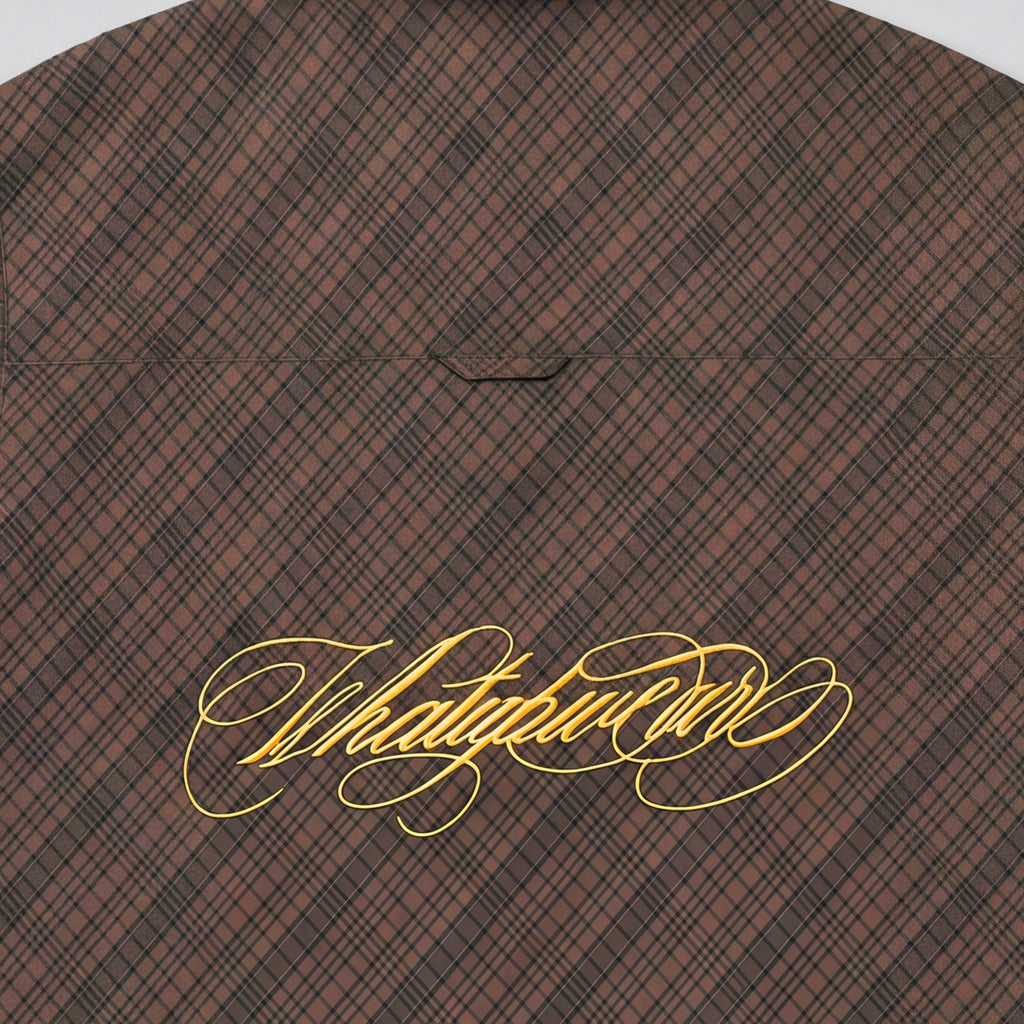 Camisa WhatUp Men Cuadros Boxy Brown