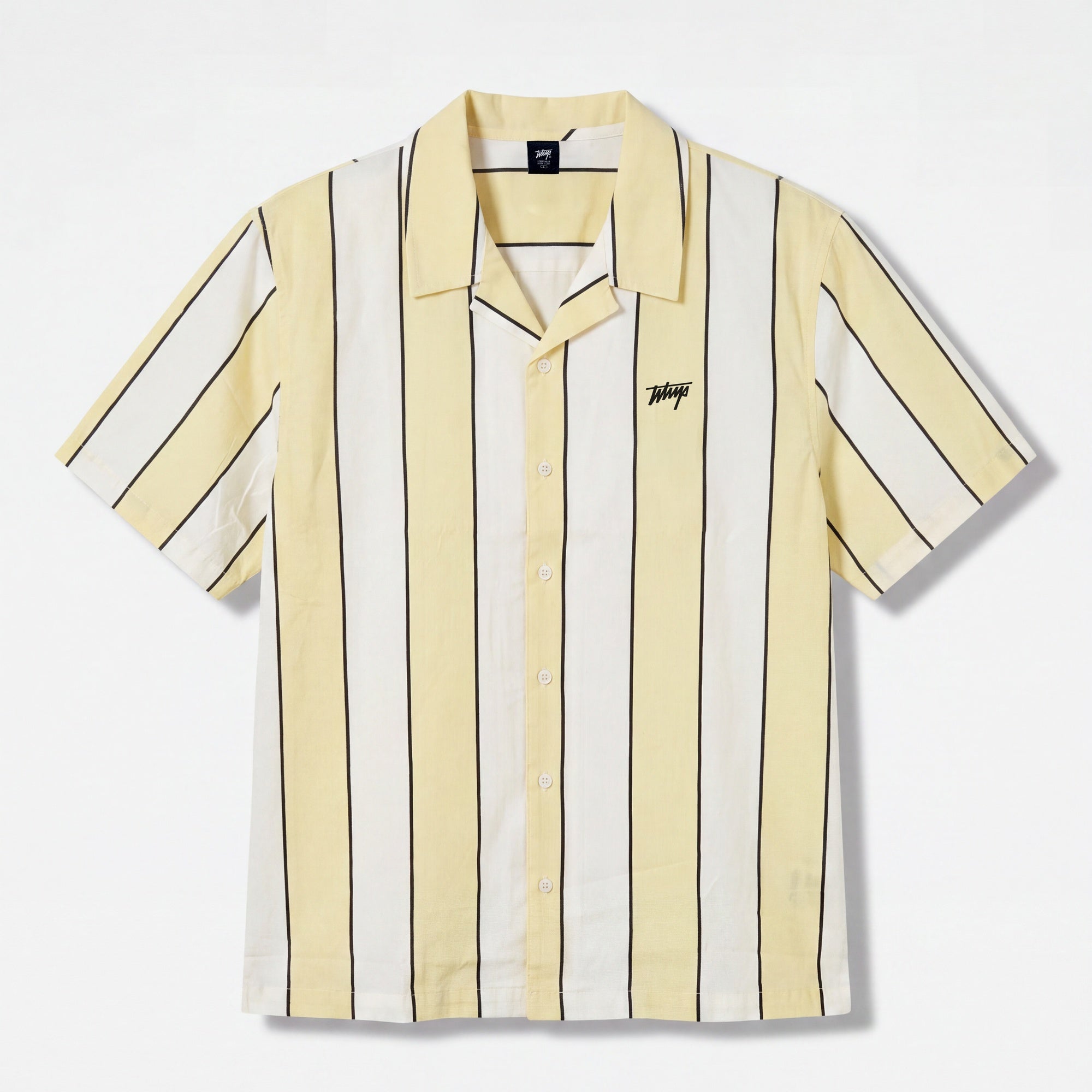 Camisa WhatUp Men Stripes Boxy Beige White