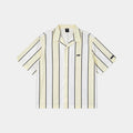 Camisa Stripes Oversize Box Beige Blanco