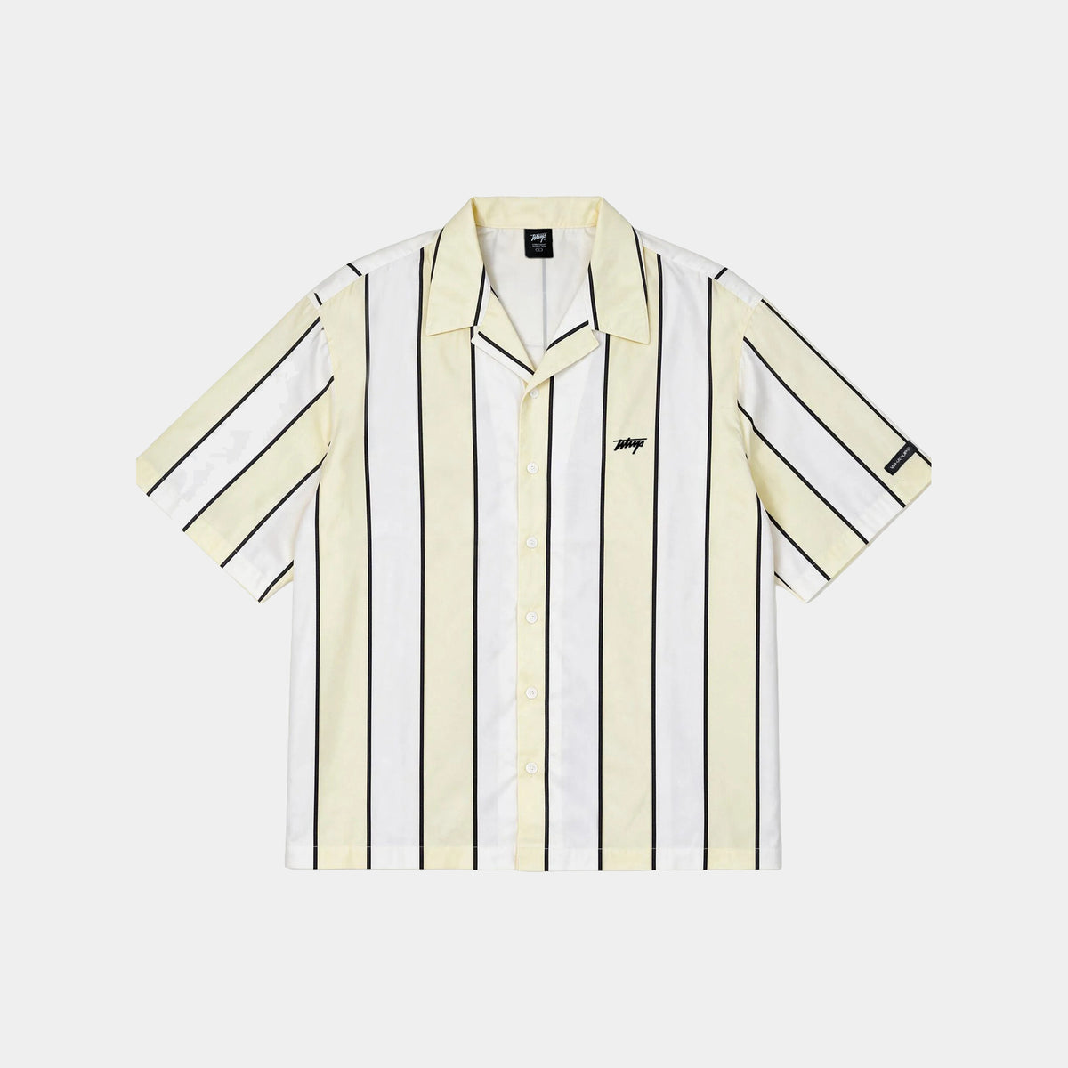 Camisa Stripes Oversize Box Beige Blanco