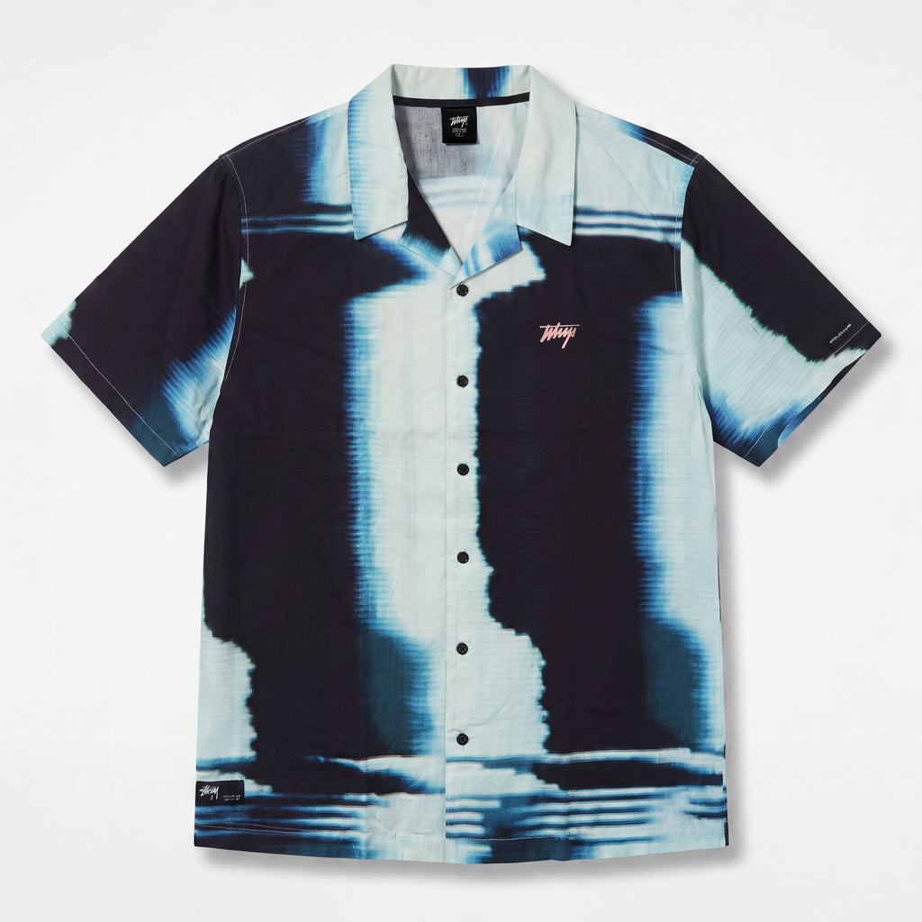Camisa WhatUp Men Glitch Black Blue