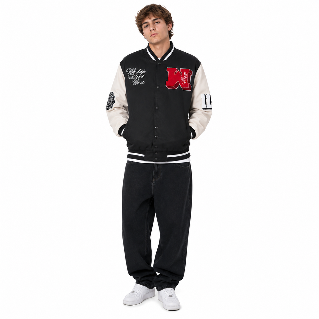 Chaqueta WHATUP Varsity Hombre I2360 Negro