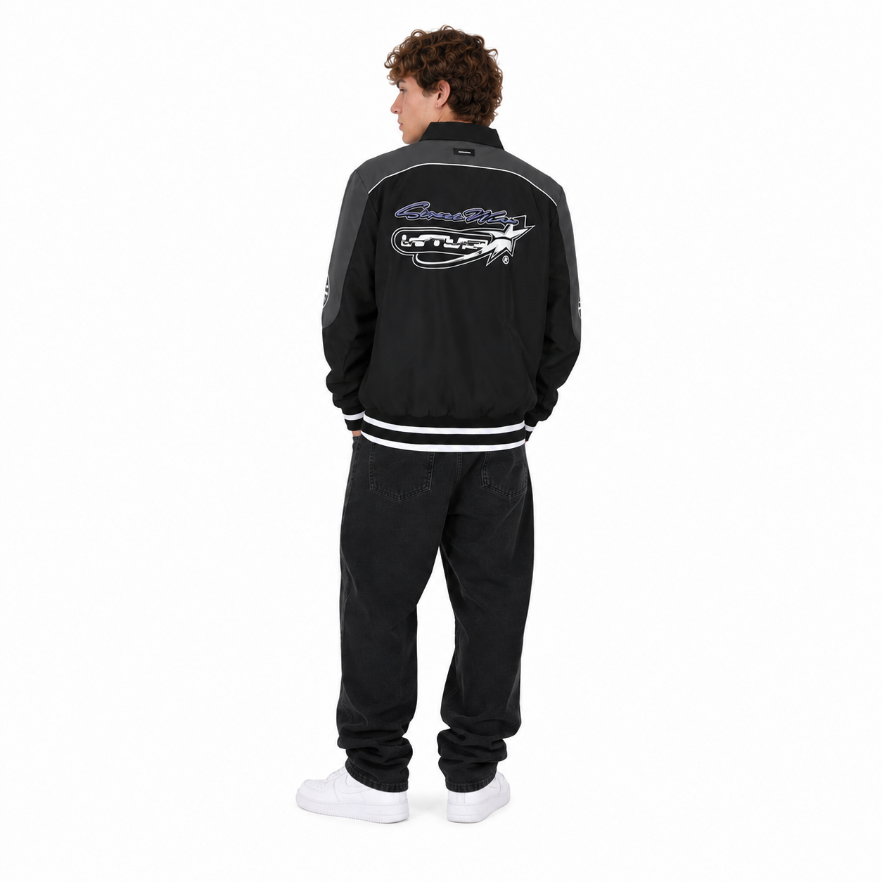 Chaqueta Full Zipper Black Gray Purple