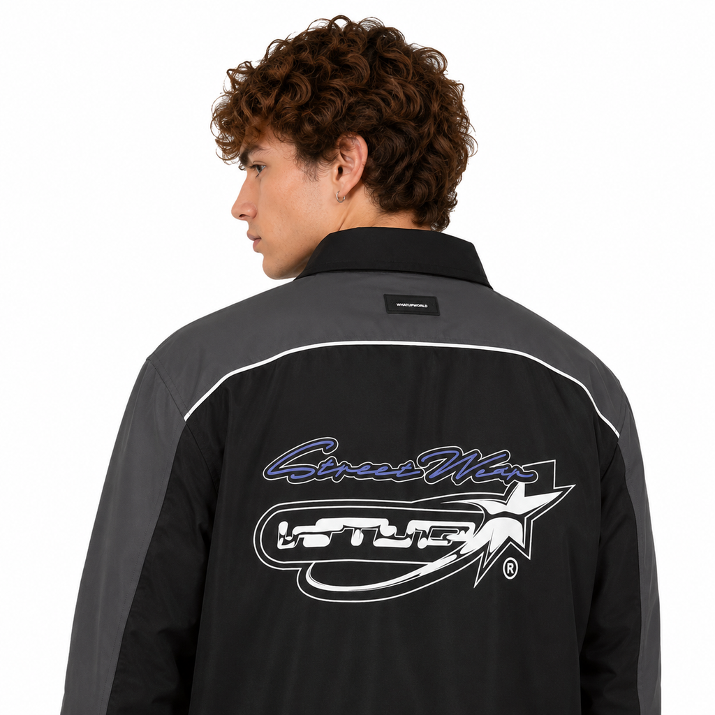 Chaqueta Full Zipper Black Gray Purple