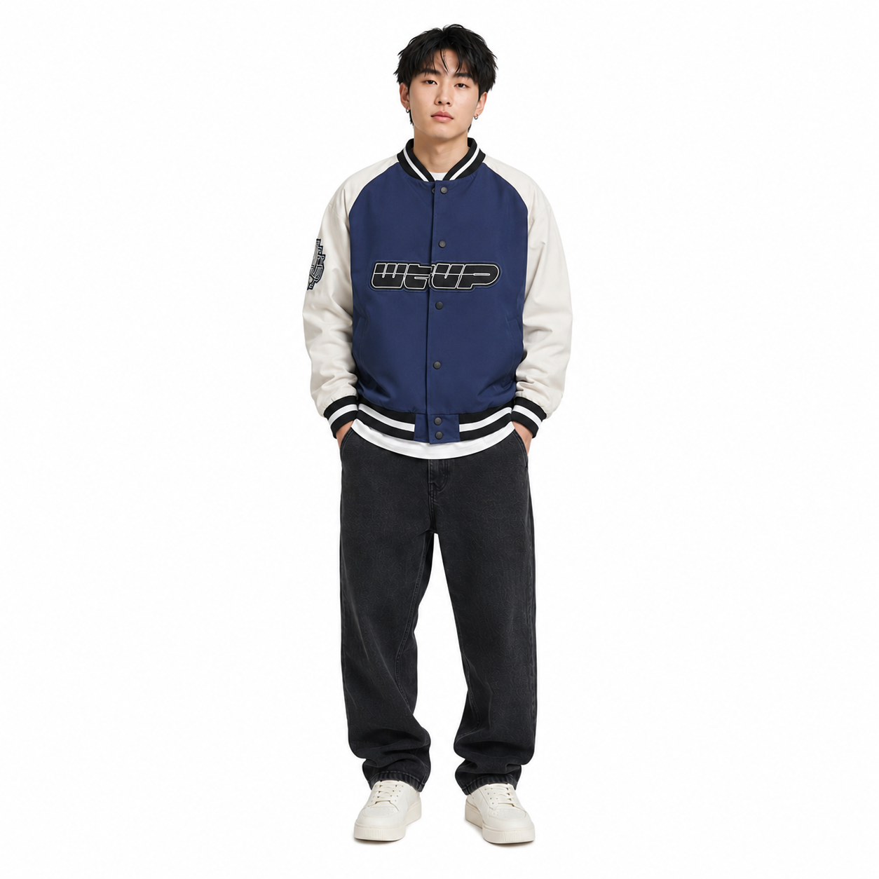 Chaqueta Whatup Hombre Varsity Buttons Blue