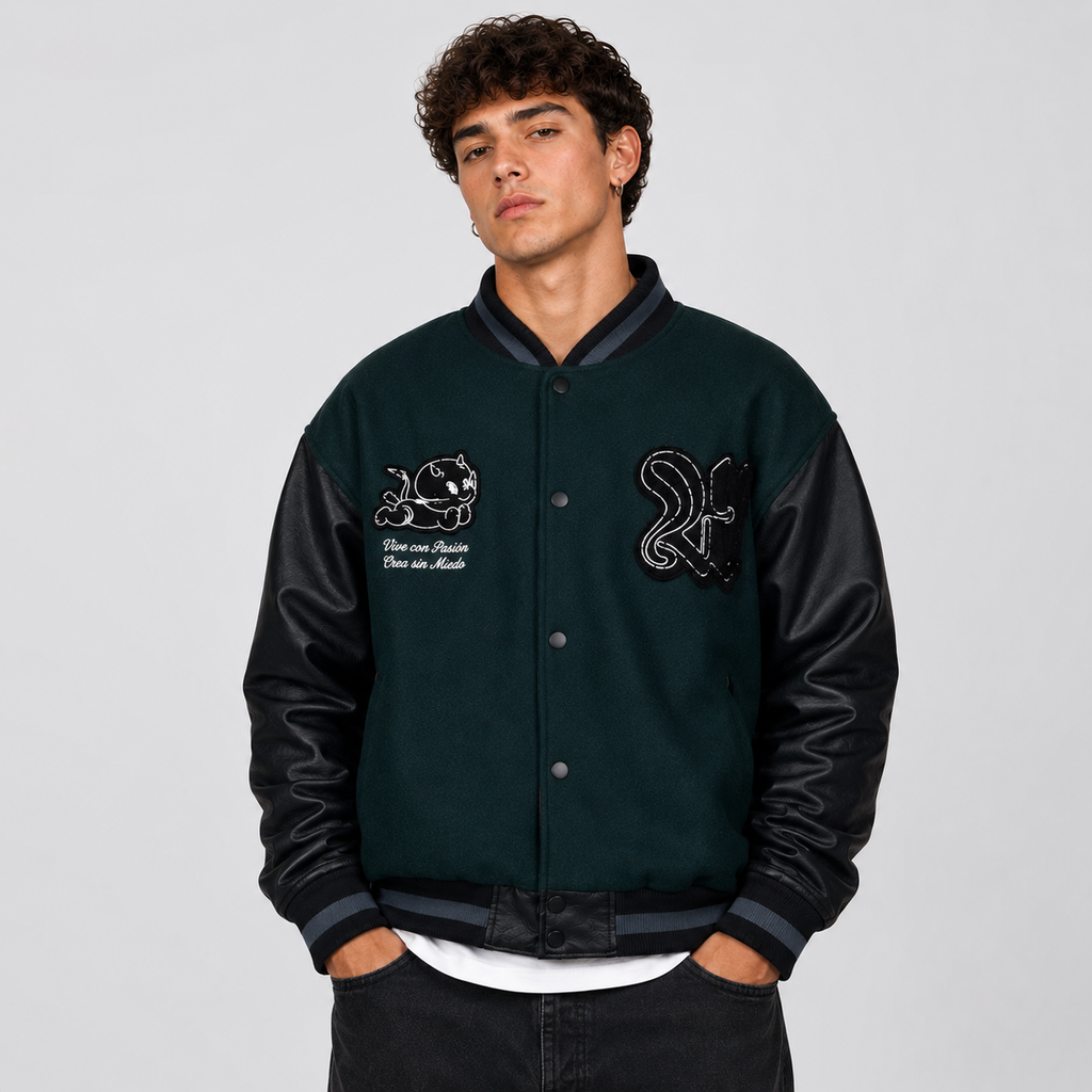 Chaqueta WhatUp Varsity Green Black