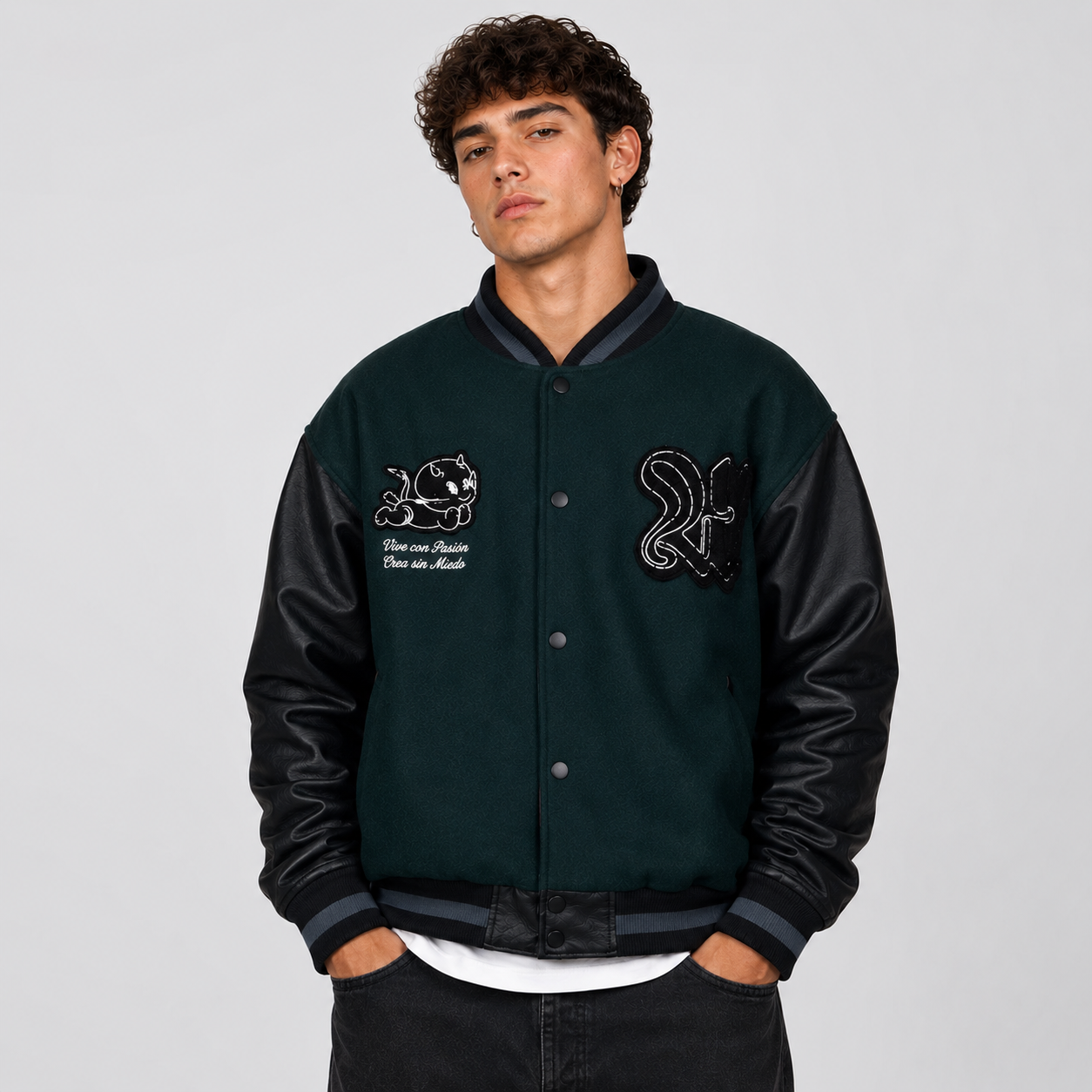 Chaqueta WhatUp Varsity Green Black