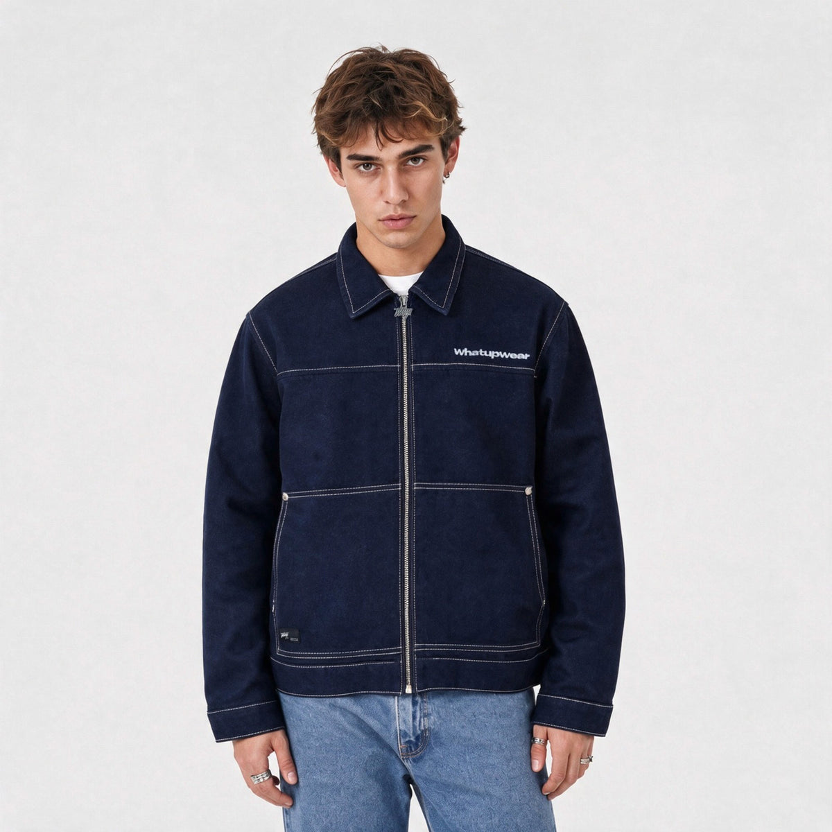 Chaqueta Demin Box Full Zipper Azul Marino