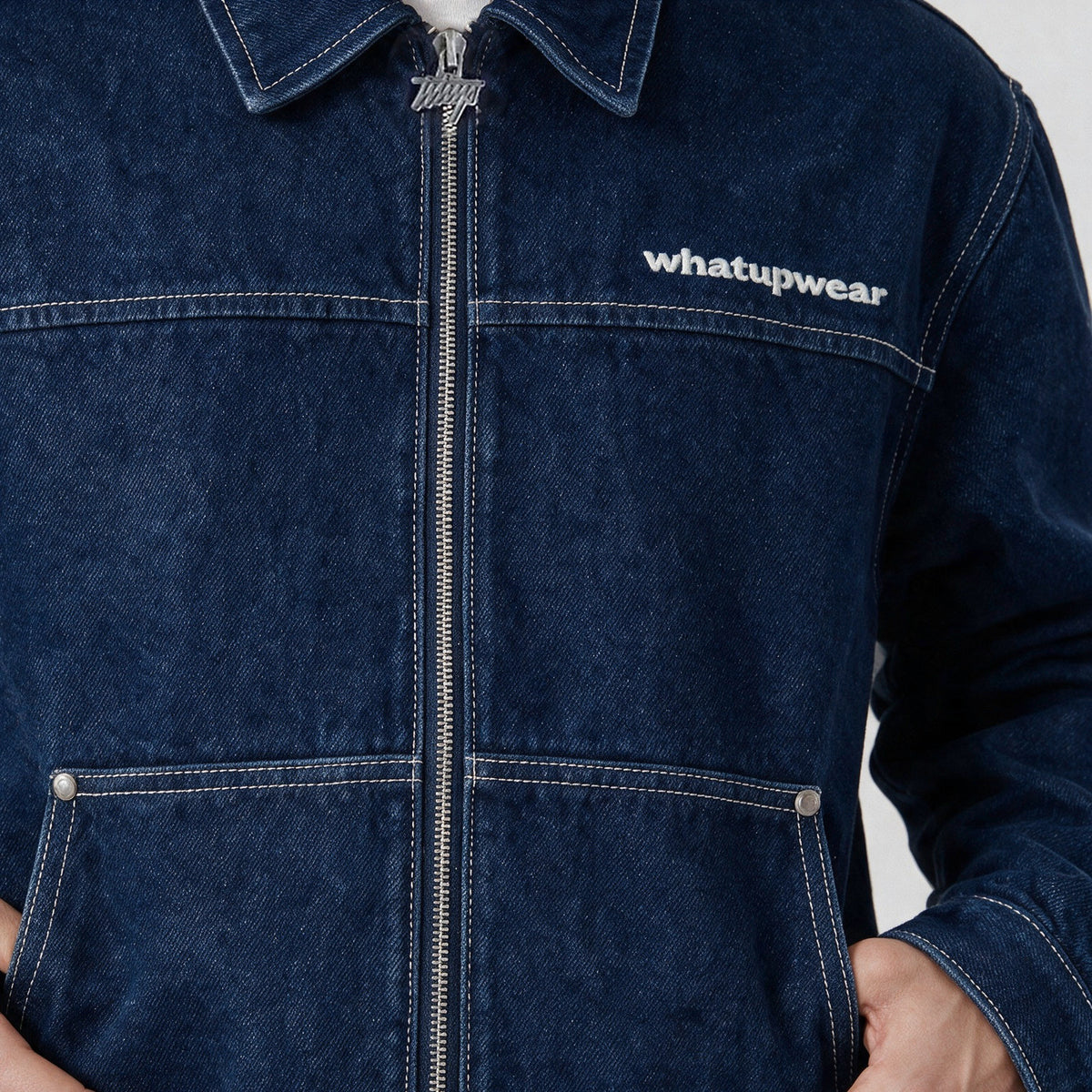 Chaqueta Demin Box Full Zipper Azul Marino