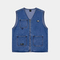 Denim Vest Regular Full Zipper Celeste