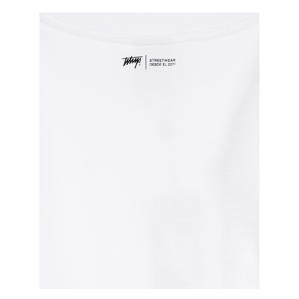 Polera Whatup Hombre Basic White Tiny Logo Black