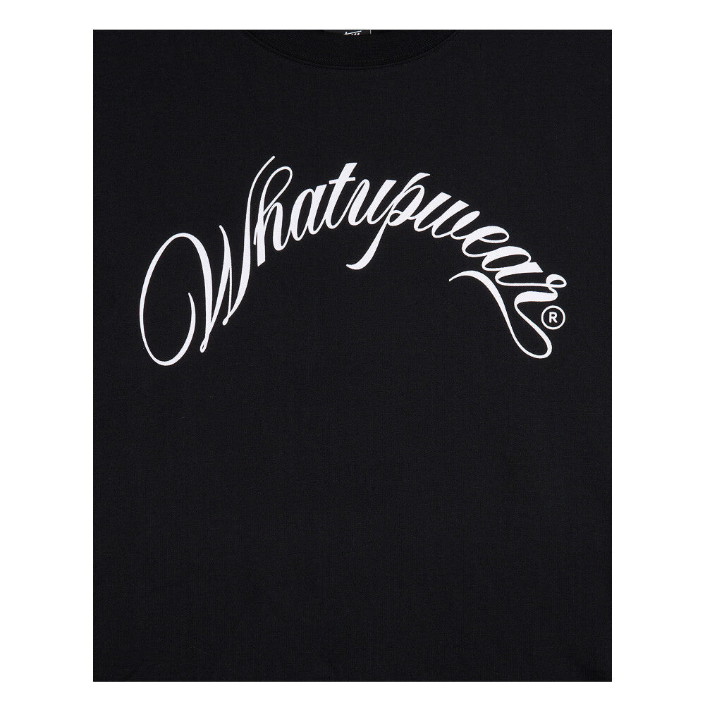 Polera Whatup Hombre Black Handwritten White