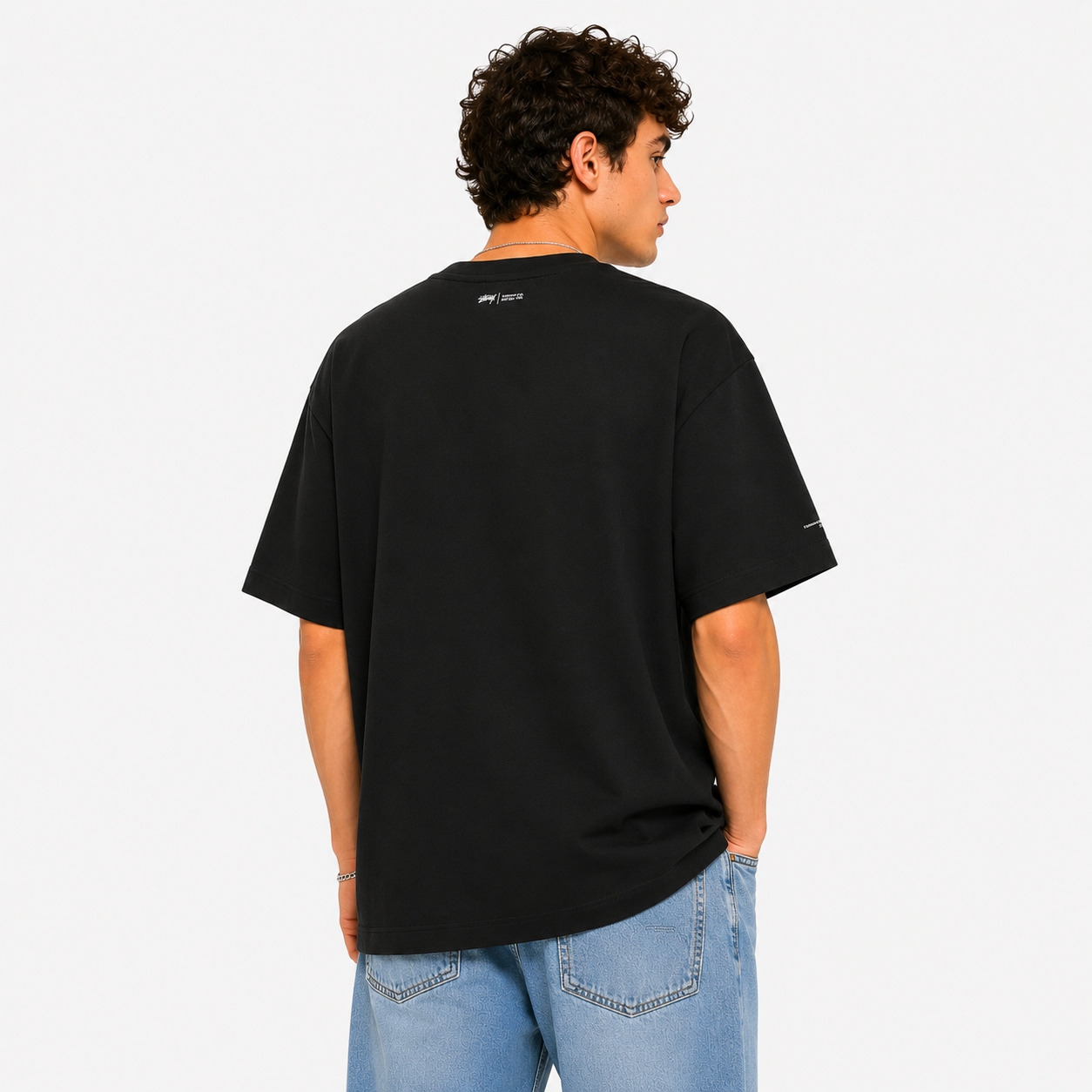 Polera Whatup Hombre Black Handwritten White