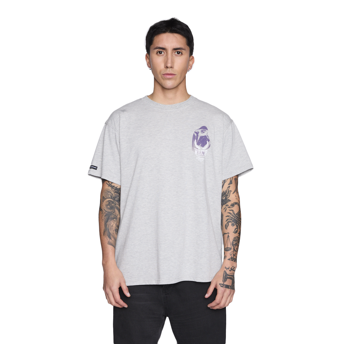 Polera Whatup Men Holy Marie Grey