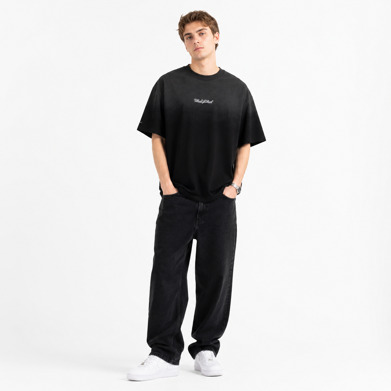 Polera Whatup Hombre WhatUpWear Black White