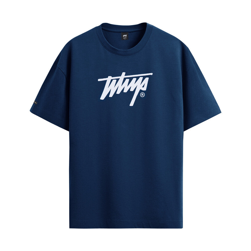 Polera Whatup Hombre Icon Logo Blue White