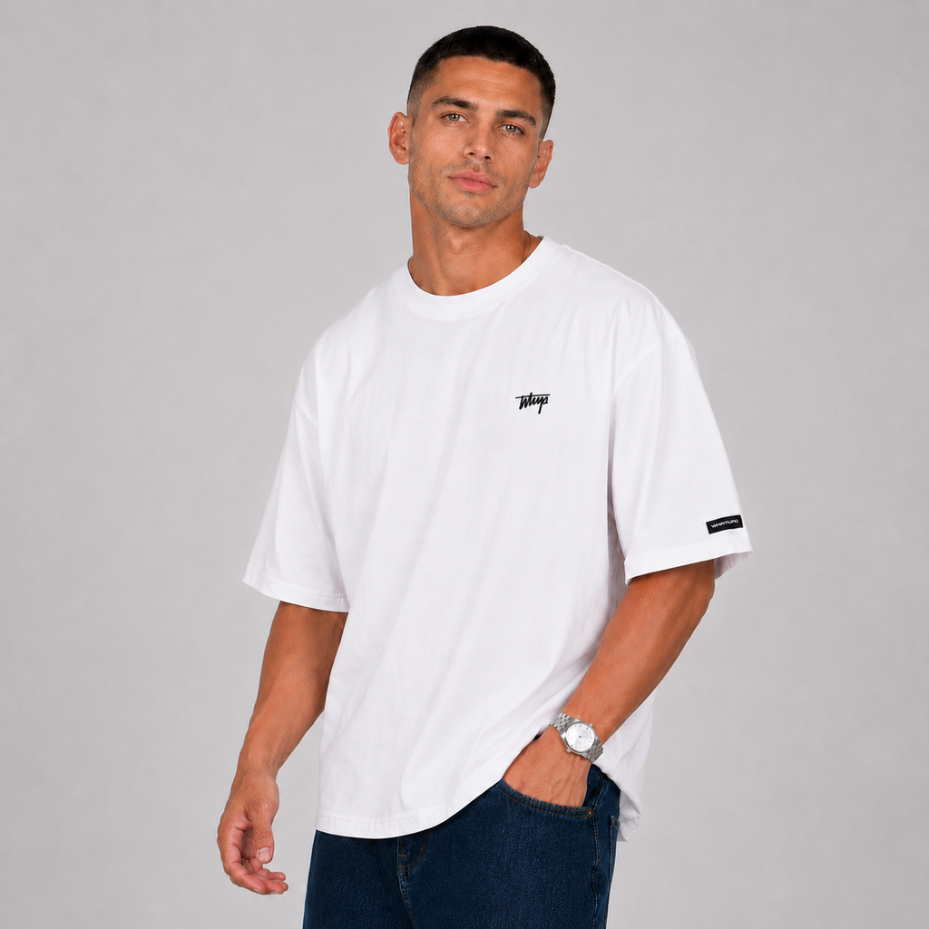 Polera WhatUp Classic Tiny Icon White Black