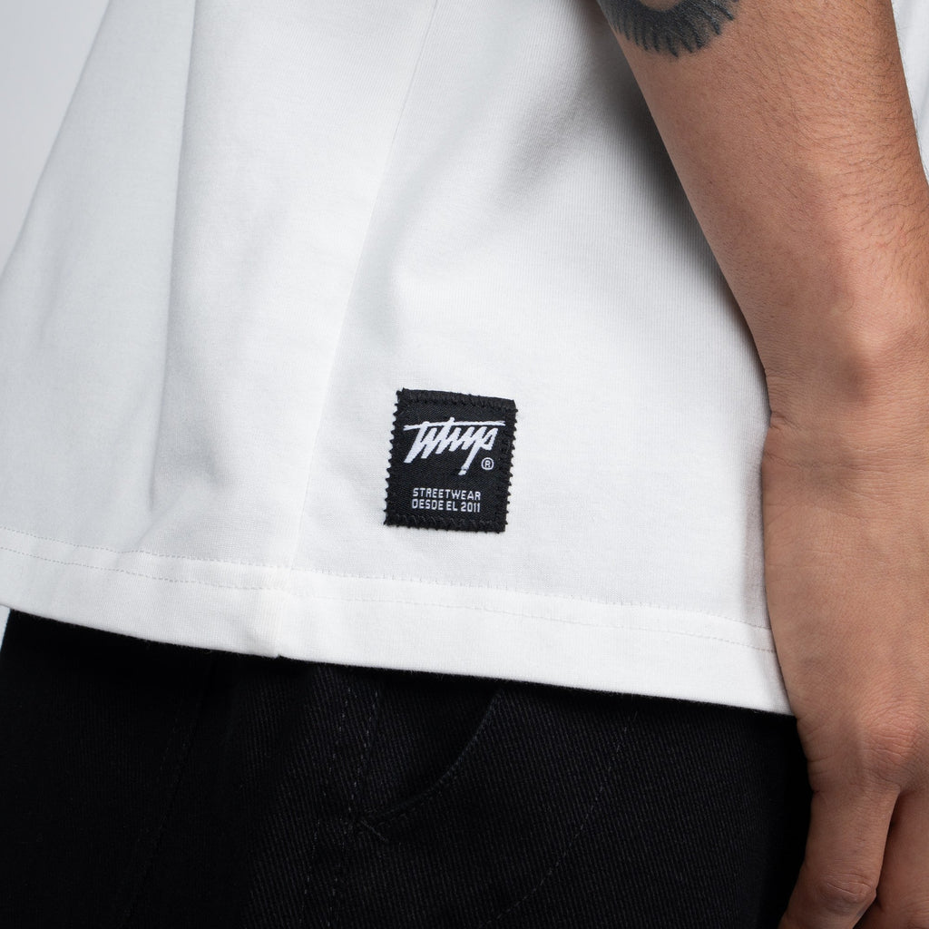 Polera WhatUp Classic Tiny Icon White Black