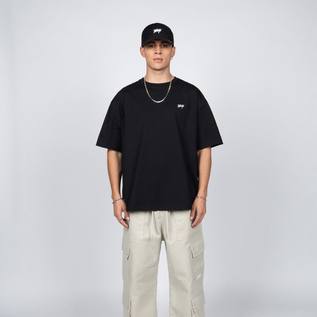 Polera WhatUp Classic Tiny Icon Black White