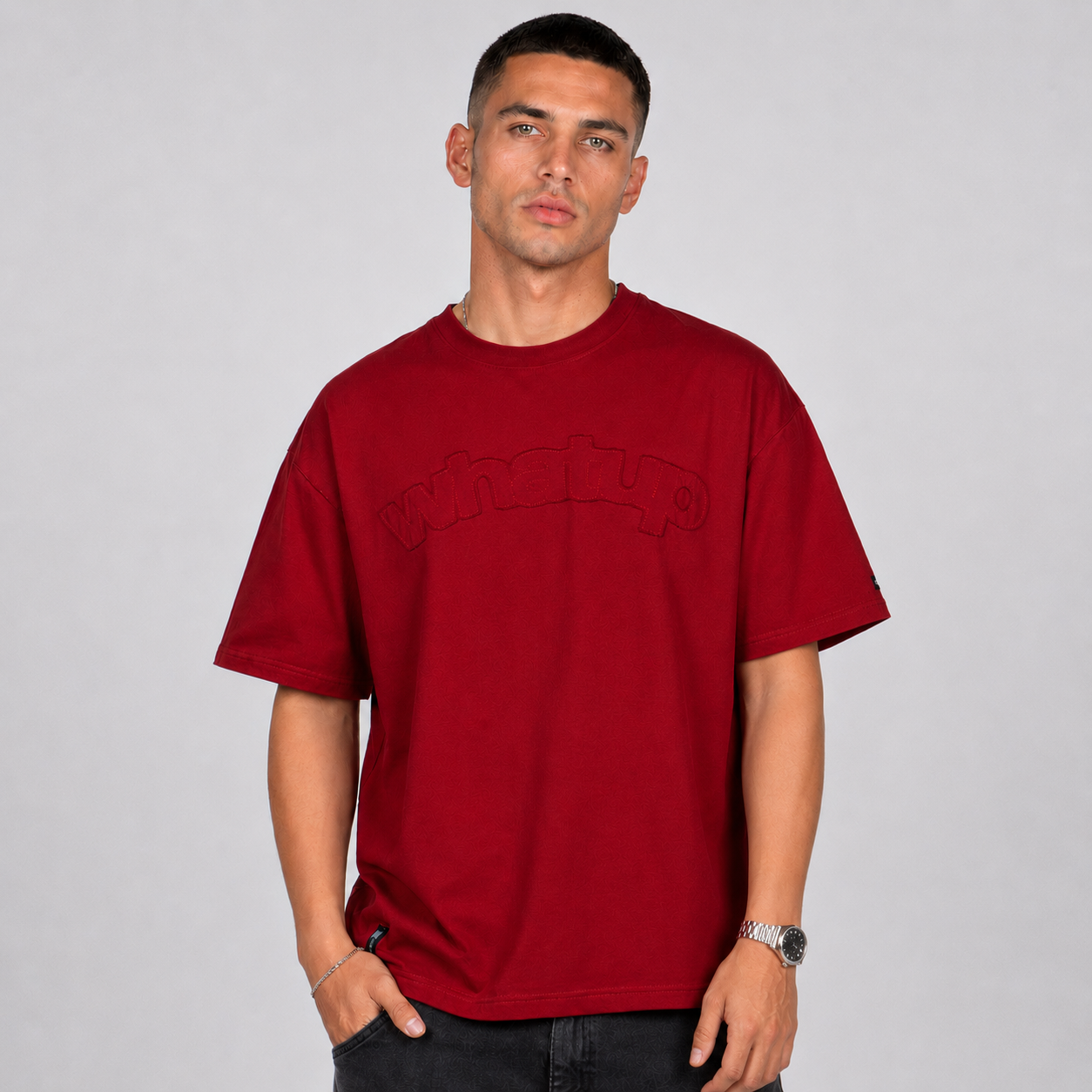 Polera WhatUp Fabric Logo Red
