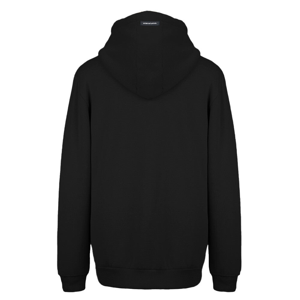 Polerón Whatup Hombre Hoodie Black Tiny Logo White