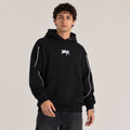 Polerón Whatup Hombre Hoodie Black Tiny Logo White