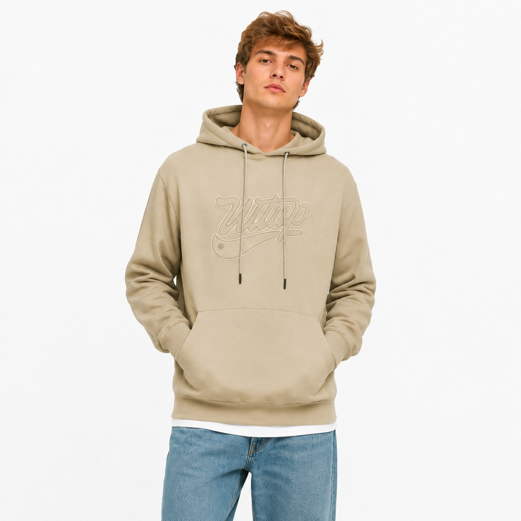 Polerón Whatup Hombre Hoodie Logo Beige