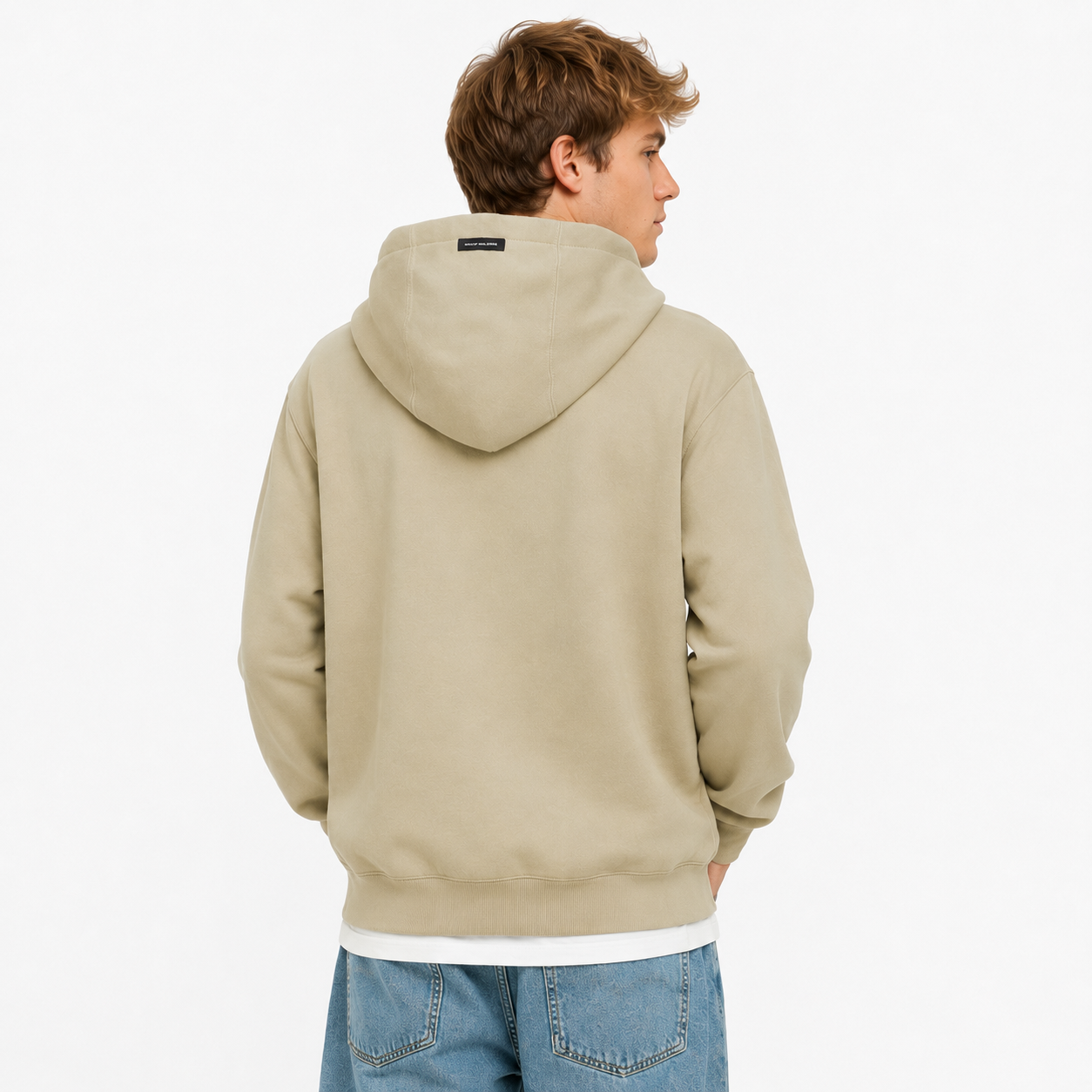 Polerón Whatup Hombre Hoodie Logo Beige