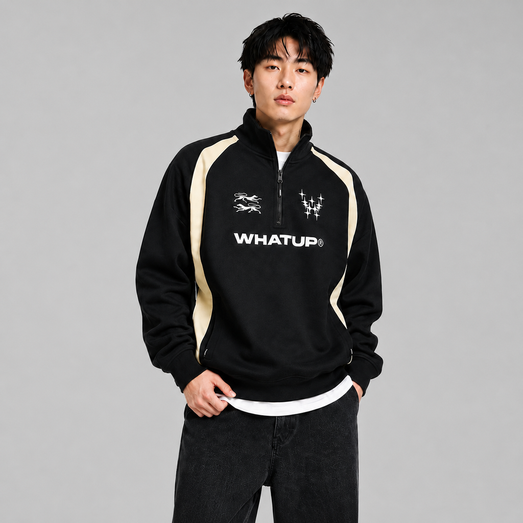 Polerón Whatup Hombre Half Zipp Black Core