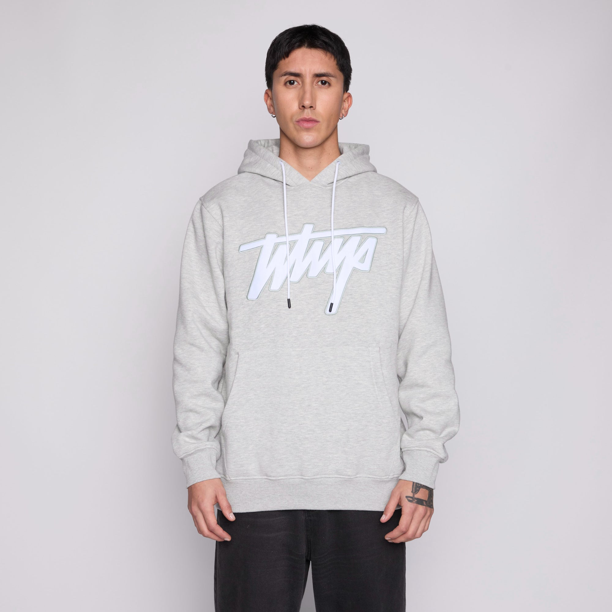Polerón Whatup Hombre Hoodie Logo Grey