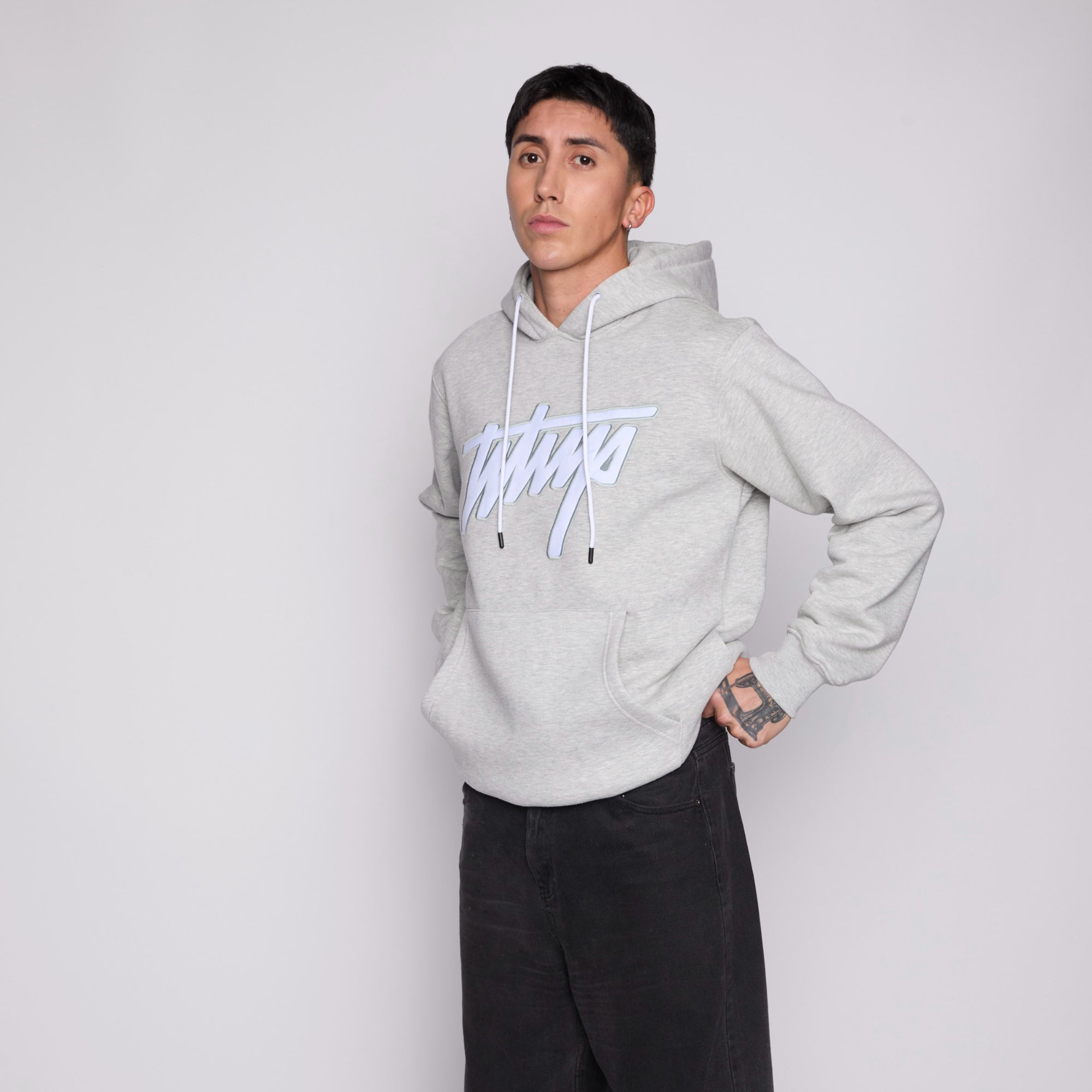 Polerón Whatup Hombre Hoodie Logo Grey