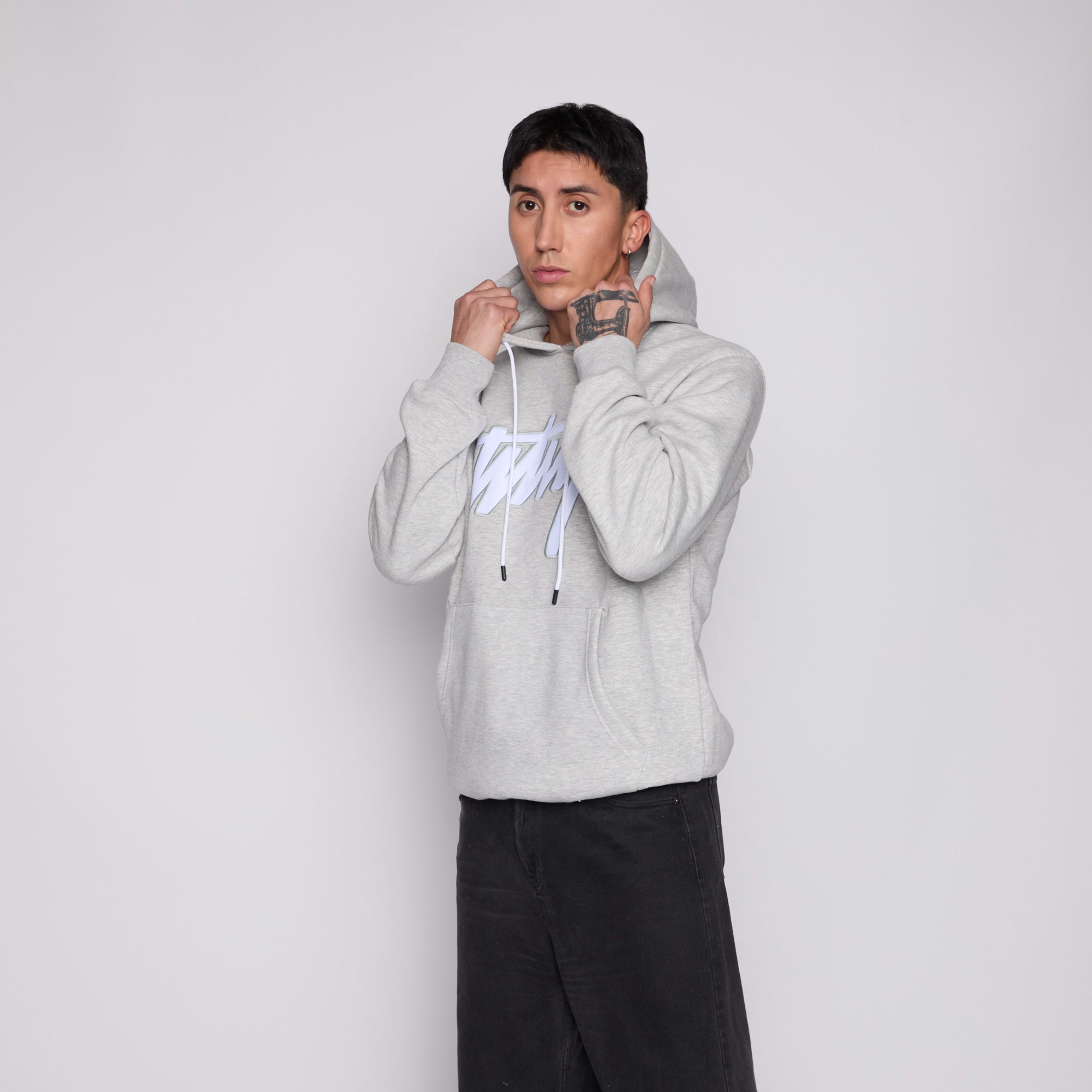 Polerón Whatup Hombre Hoodie Logo Grey