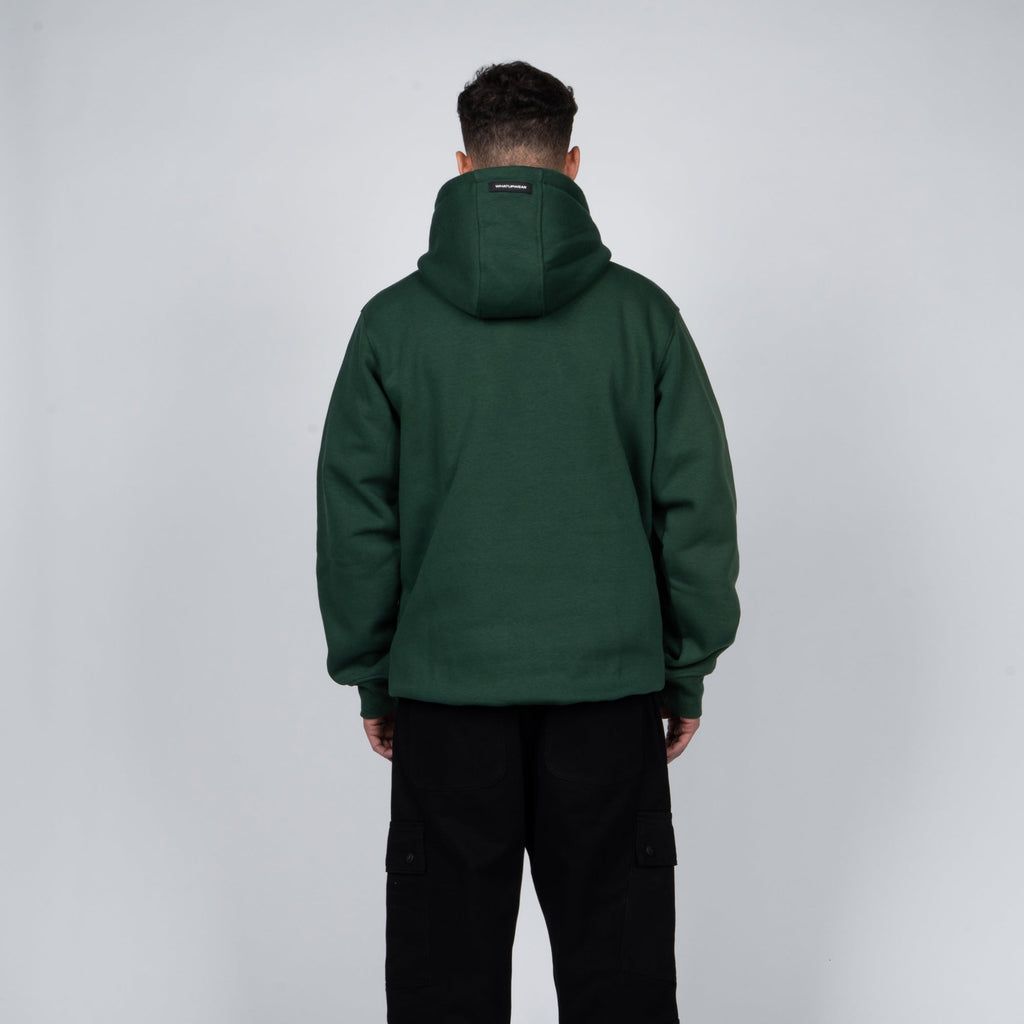 Polerón Whatup Hombre Hoodie Green Logo White