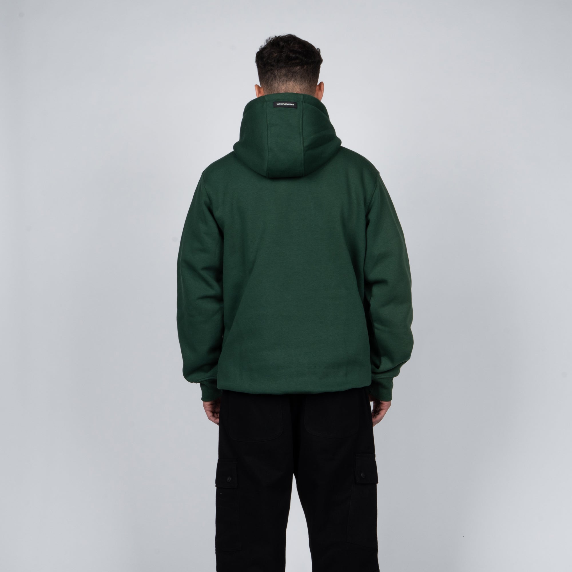 Polerón Whatup Hombre Hoodie Green Logo White