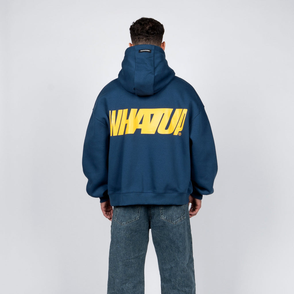 Polerón WhatUp Blue Logo Back