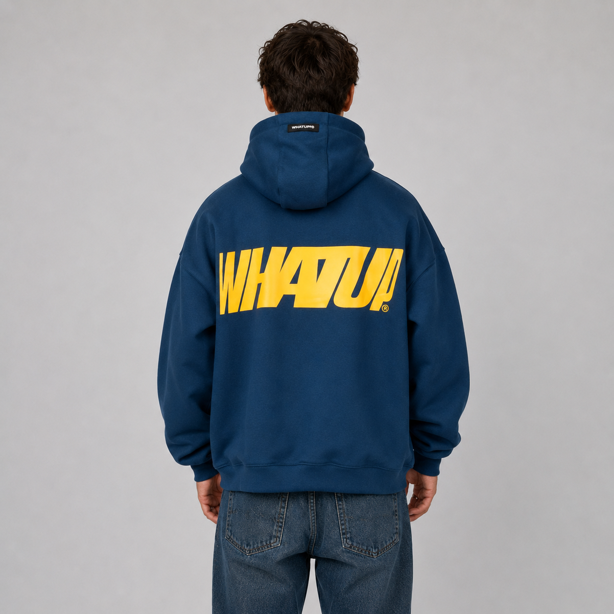 Polerón WhatUp Blue Logo Back