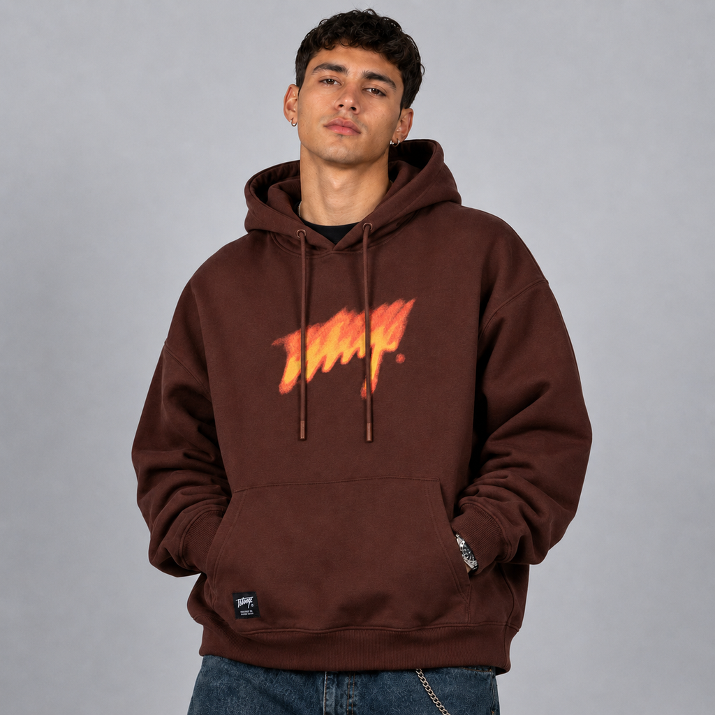 Polerón WhatUp Flame Logo Brown
