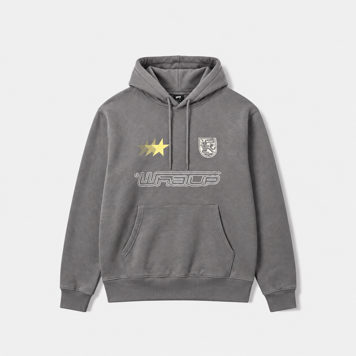 Polerón Hoodie Oversize Box Gris Amarillo